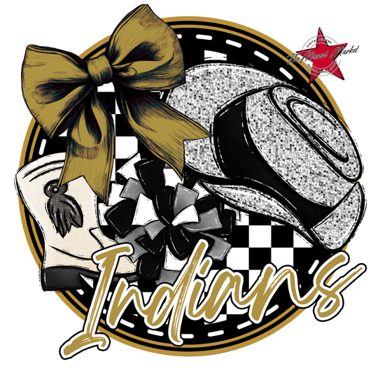 Indians Circle Drillteam Design-Gold