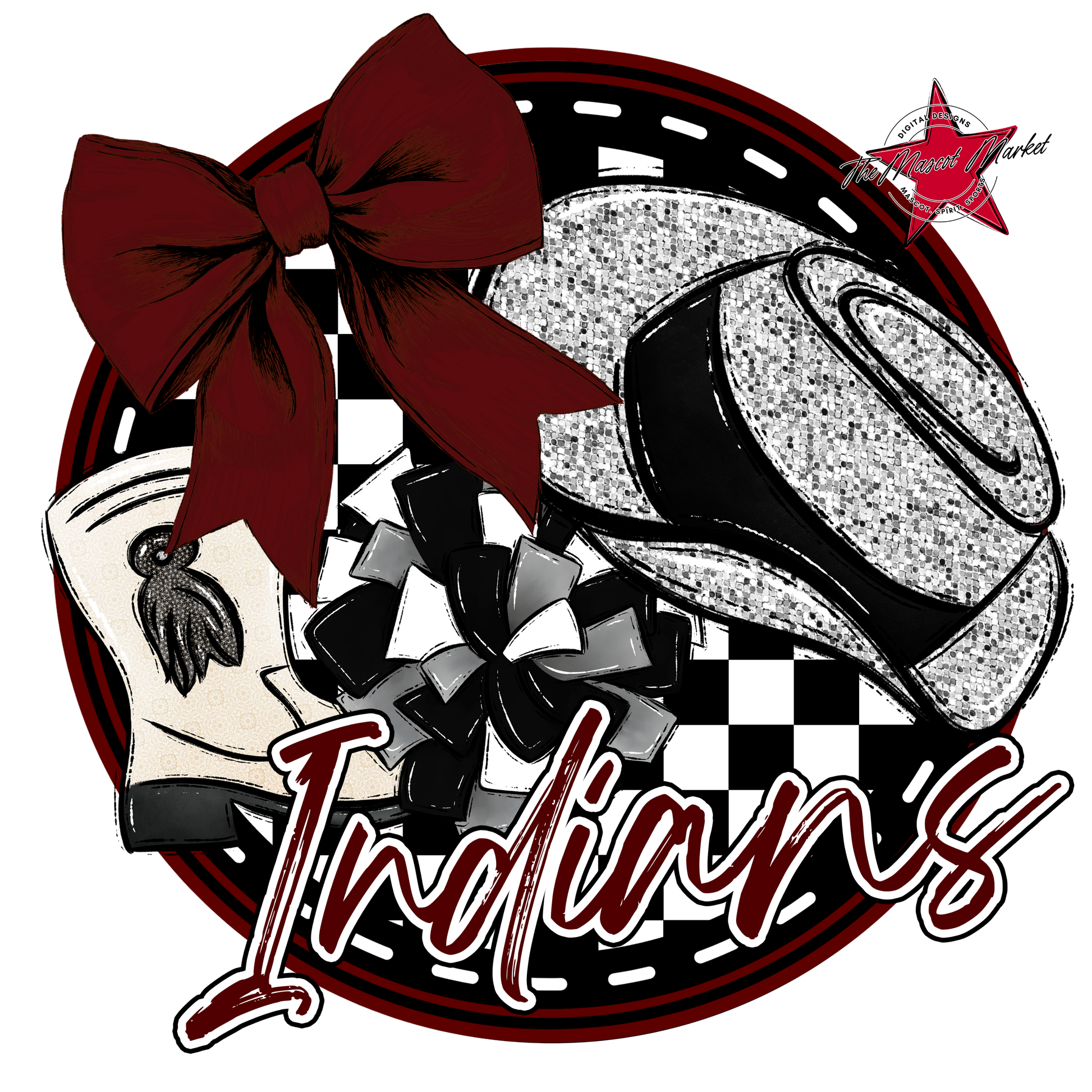 Indians Circle Drillteam Design-Maroon