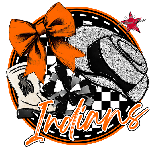Indians Circle Drillteam Design-Orange