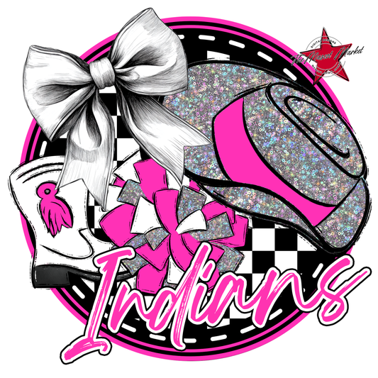 Indians Circle Drillteam Design-Pink