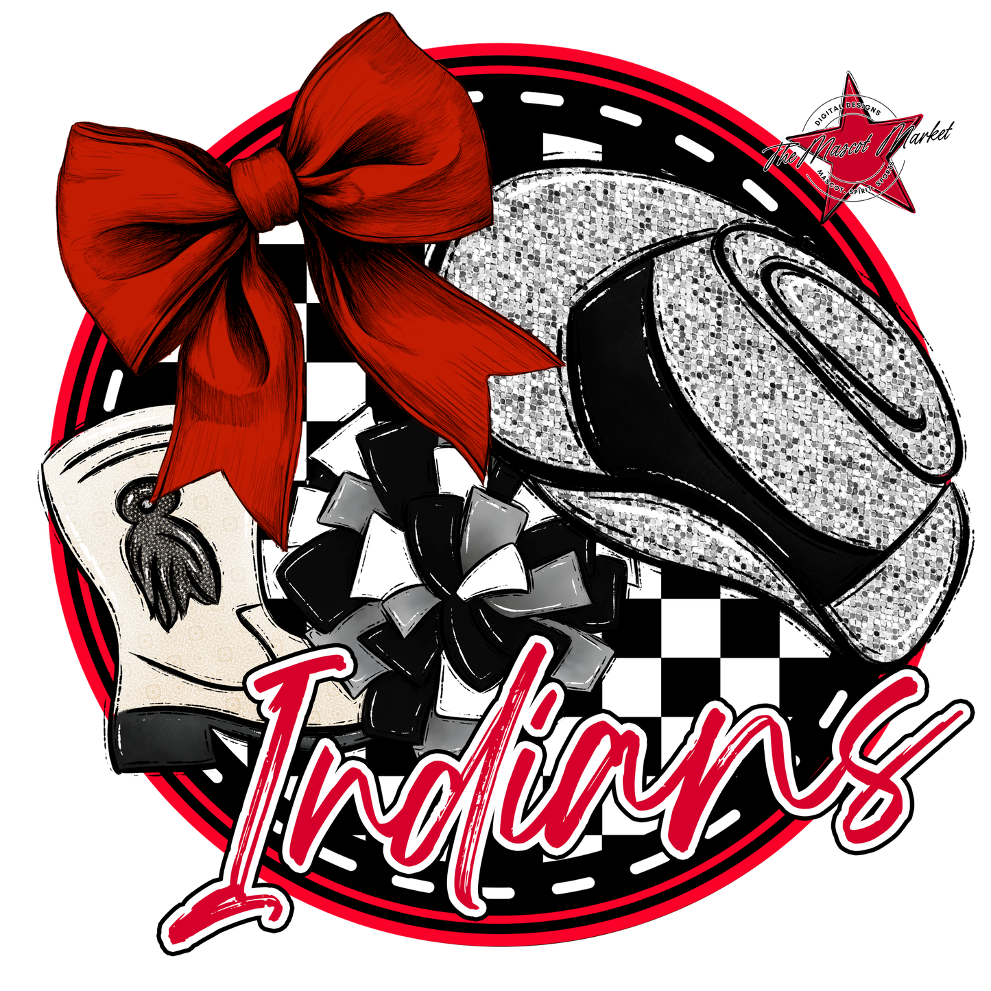 Indians Circle Drillteam Design-Red