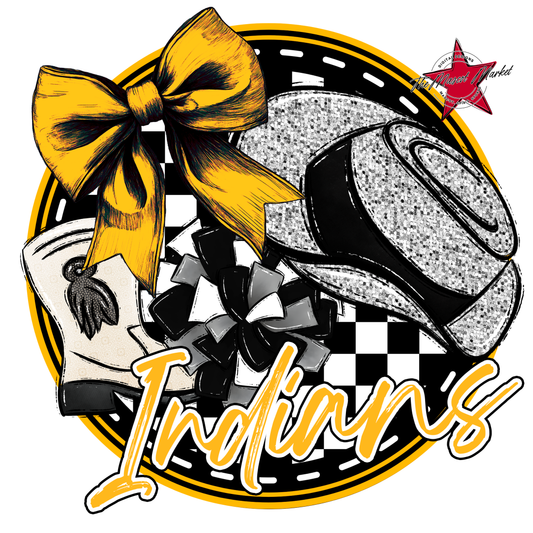 Indians Circle Drillteam Design-Yellow