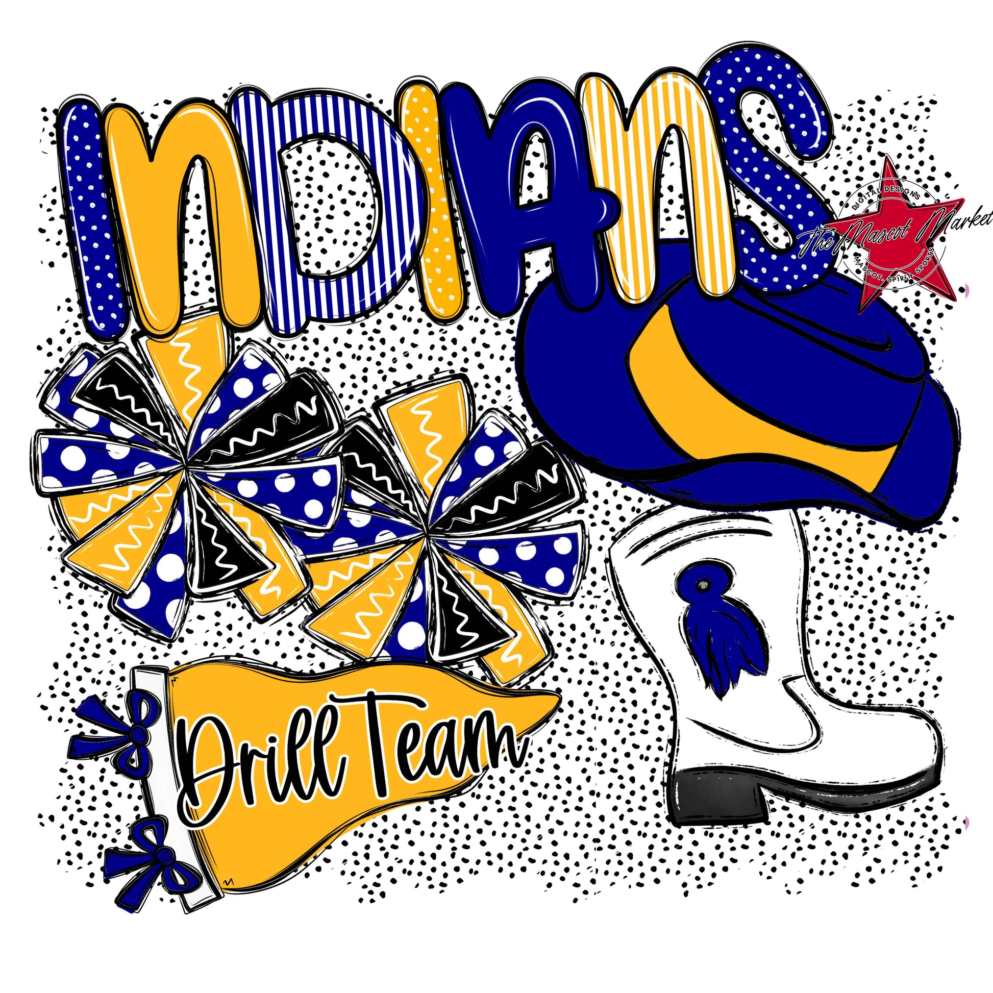 Indians Drillteam Spirit-Blue & Yellow
