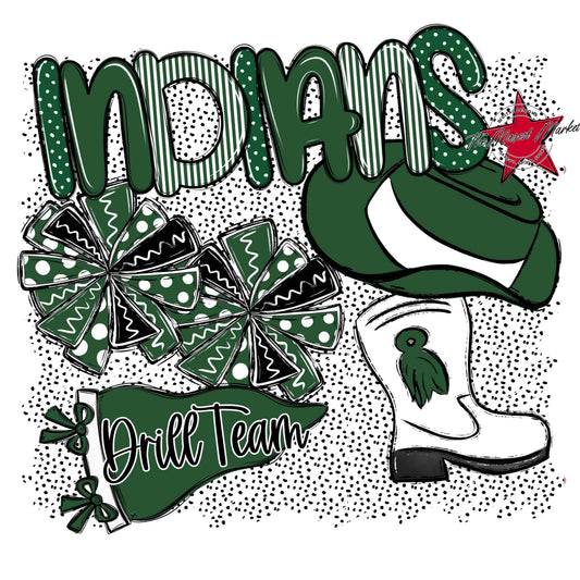 Indians Drillteam Spirit-Green