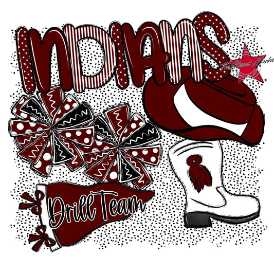 Indians Drillteam Spirit-Maroon