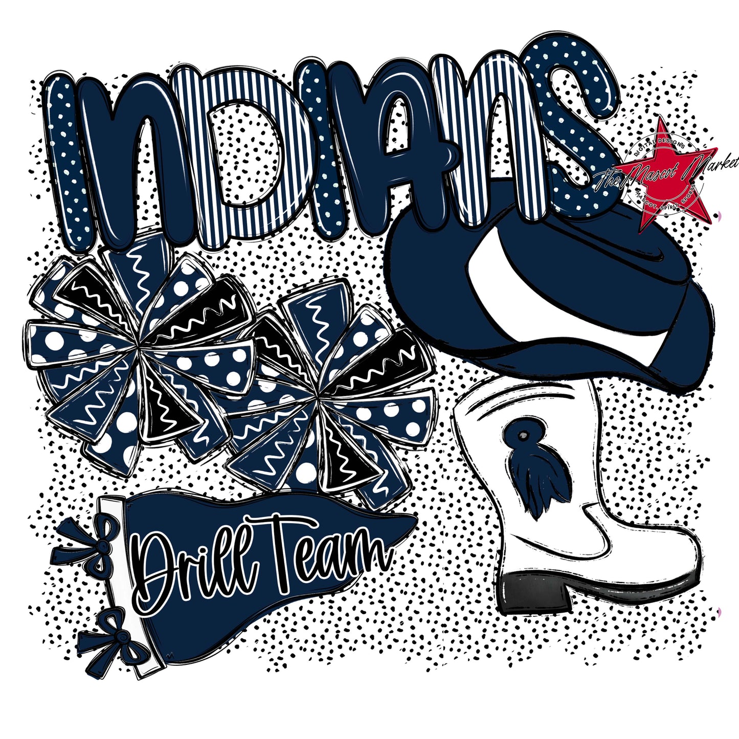 Indians Drillteam Spirit-Navy