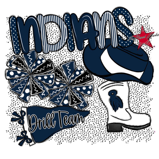 Indians Drillteam Spirit-Navy