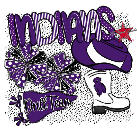 Indians Drillteam Spirit-Purple