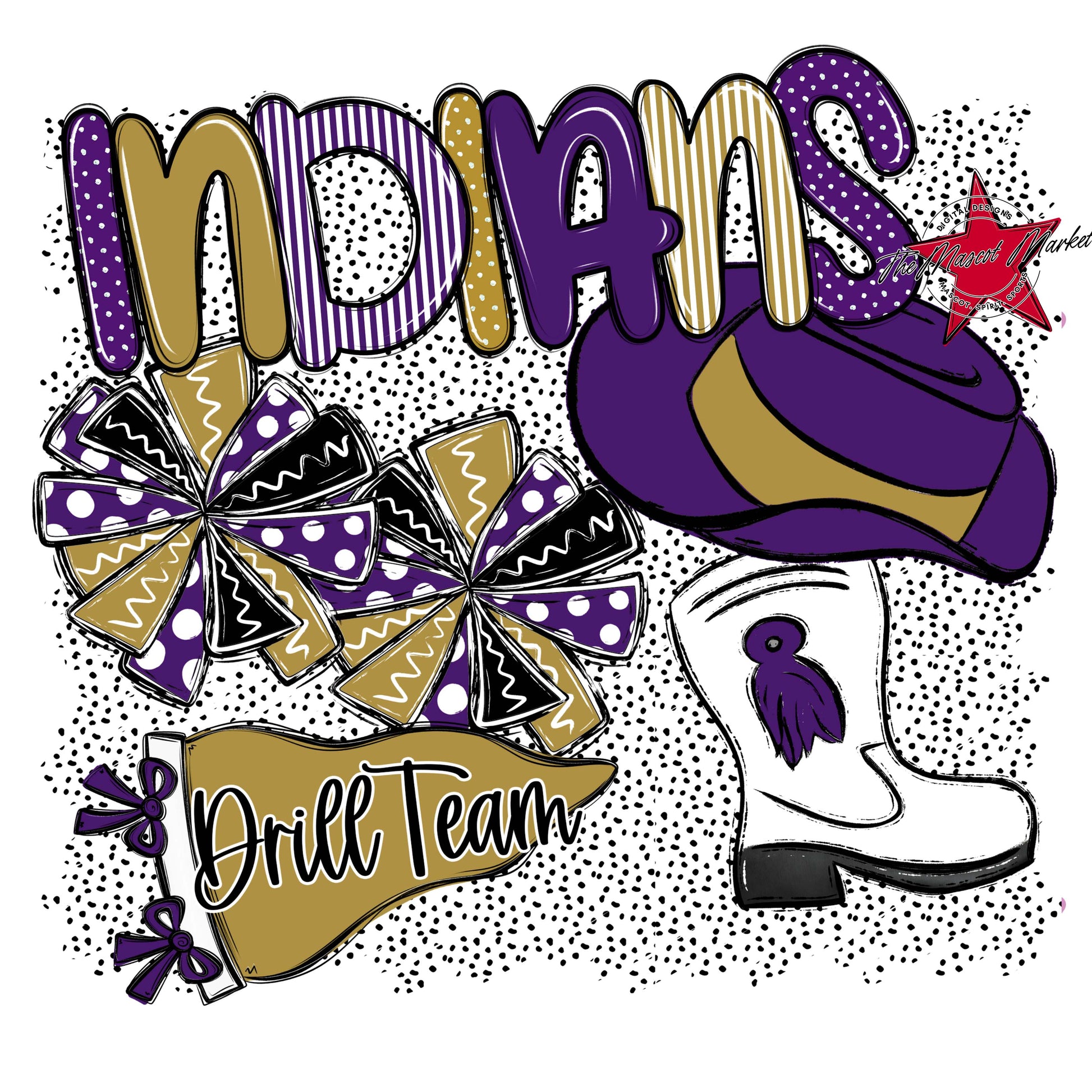 Indians Drillteam Spirit-Purple & Gold