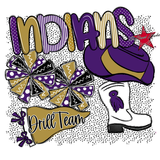 Indians Drillteam Spirit-Purple & Gold