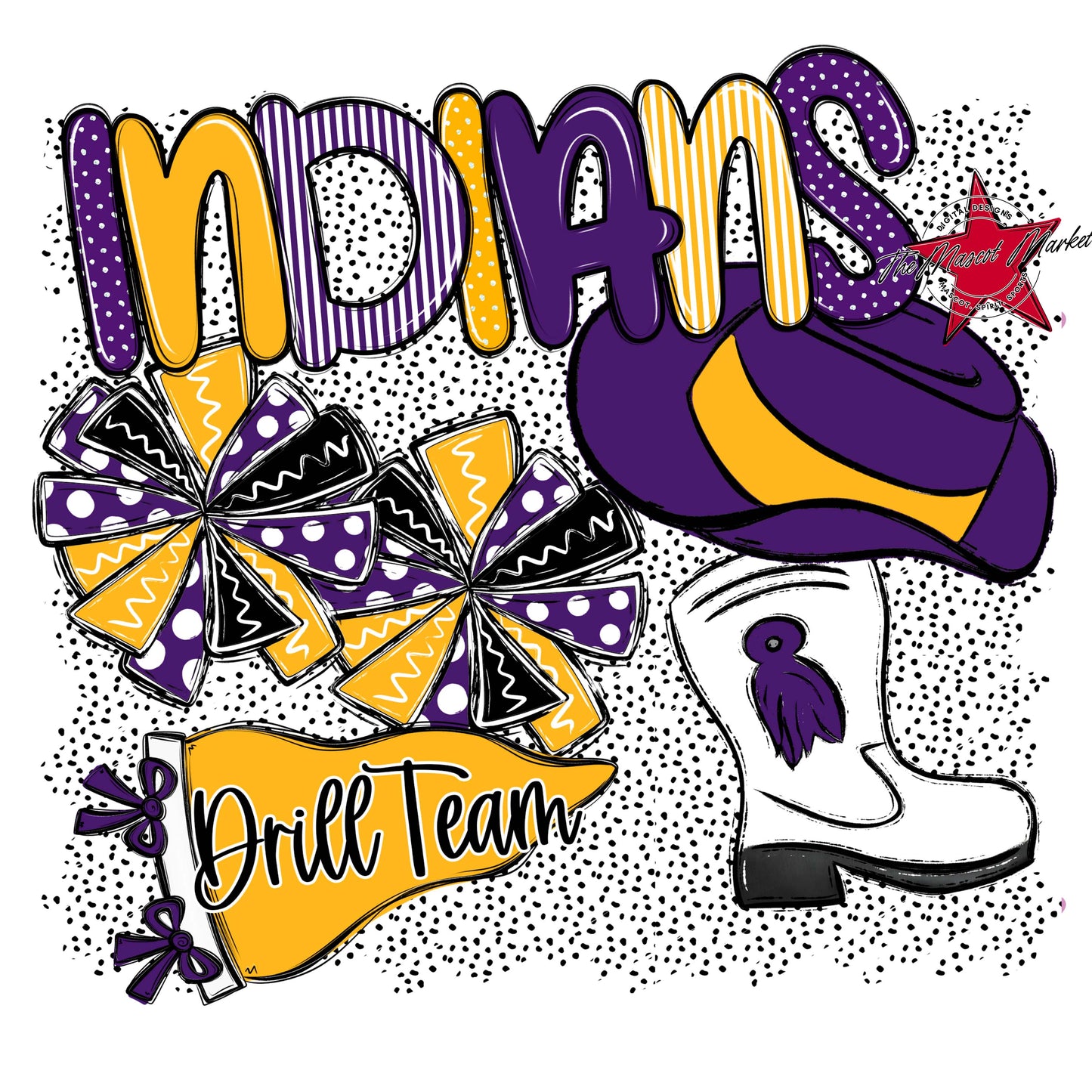 Indians Drillteam Spirit-Purple & Yellow