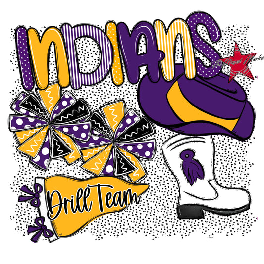 Indians Drillteam Spirit-Purple & Yellow