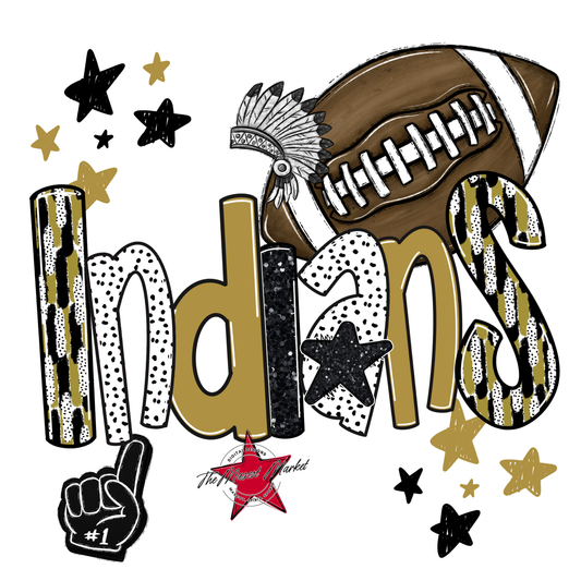 Indians Football Scrape-Gold