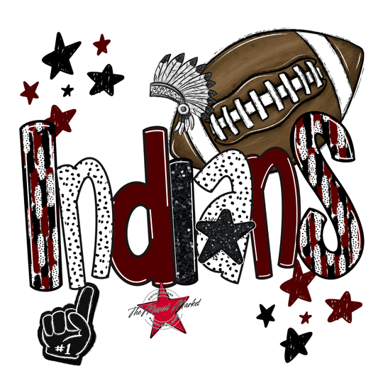 Indians Football Scrape-Maroon