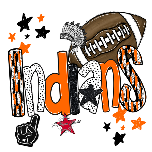 Indians Football Scrape-Orange