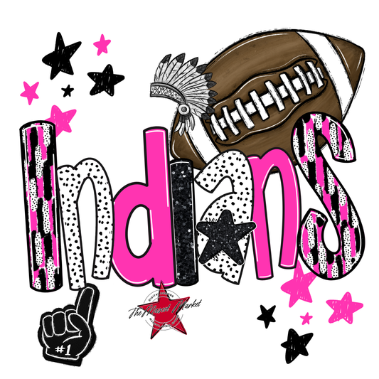 Indians Football Scrape-Pink