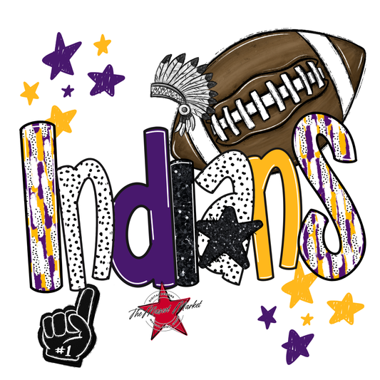 Indians Football Scrape-Purple-Yellow