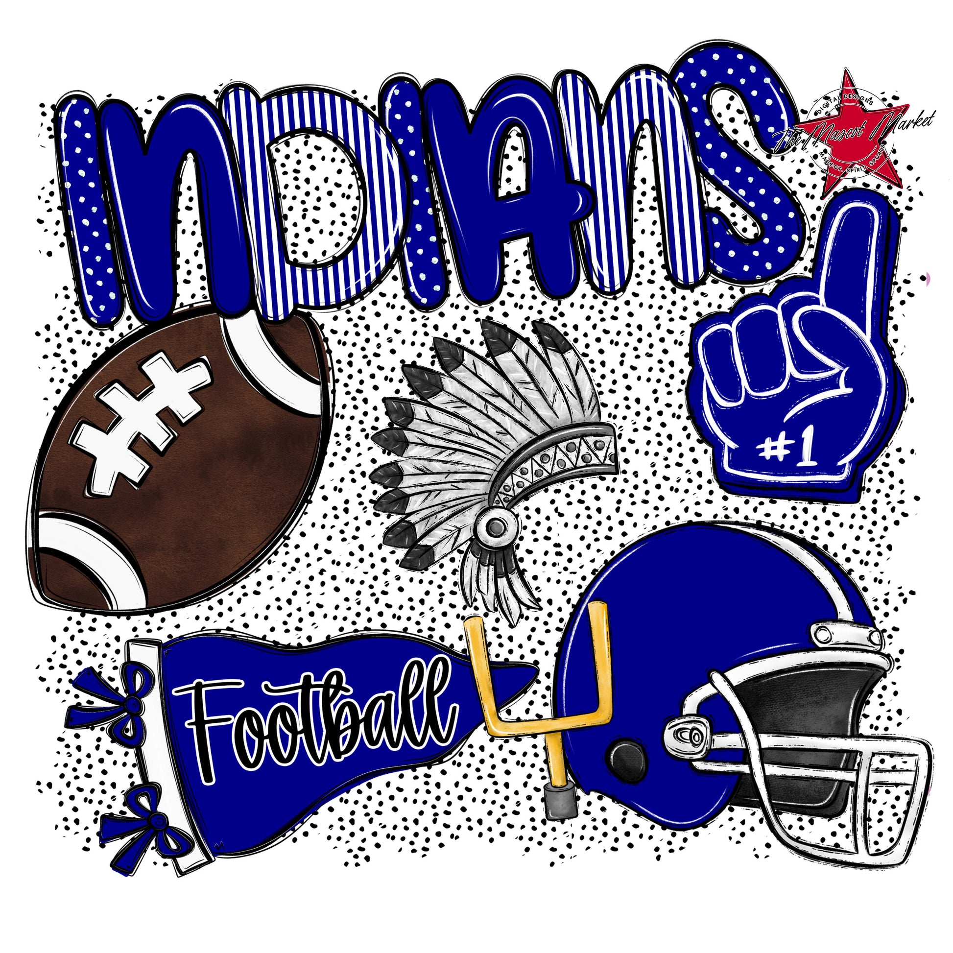 Indians Football Spirit-Blue