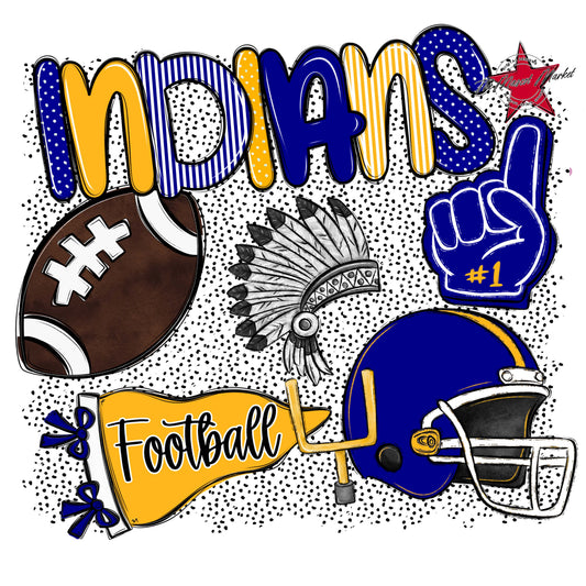 Indians Football Spirit-Blue & Yellow