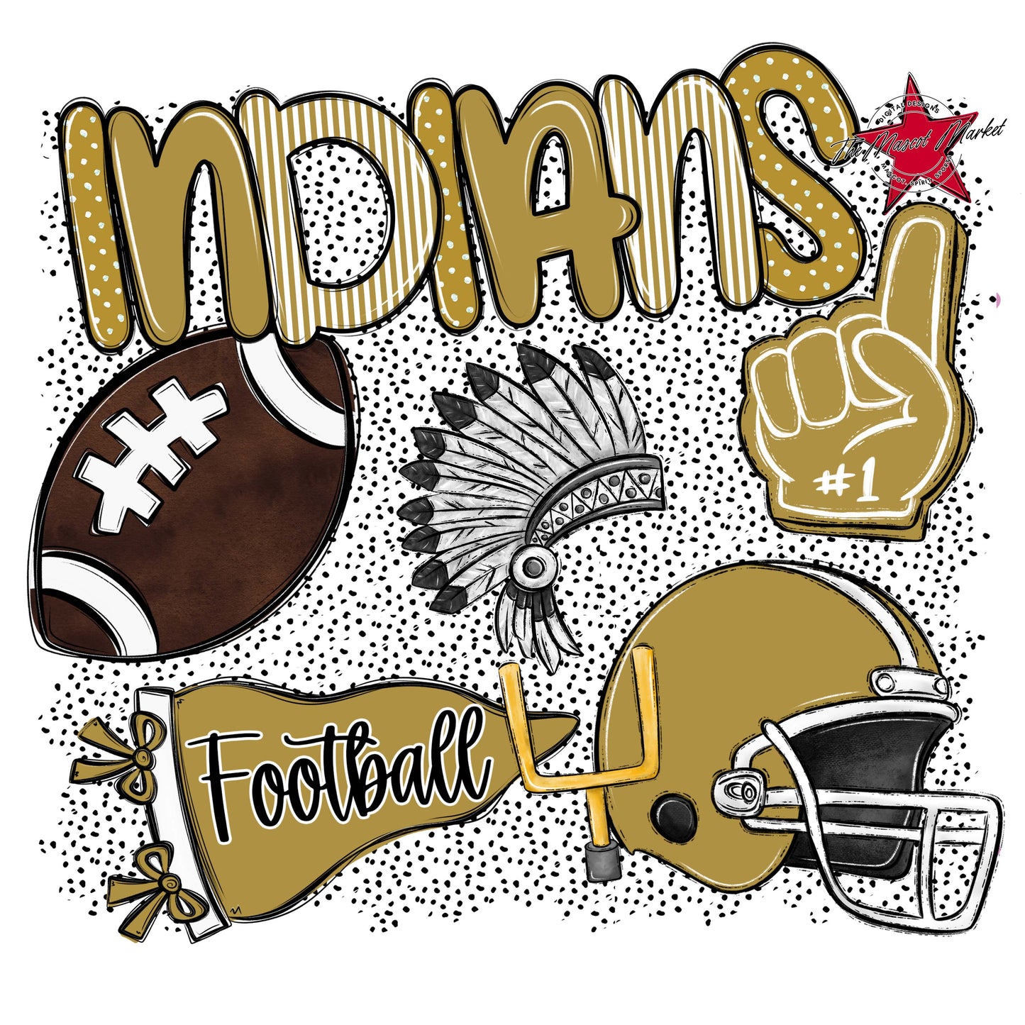 Indians Football Spirit-Gold