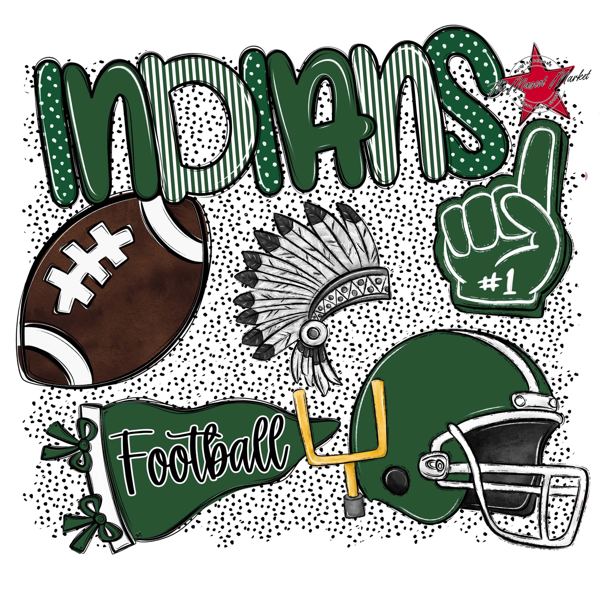 Indians Football Spirit-Green