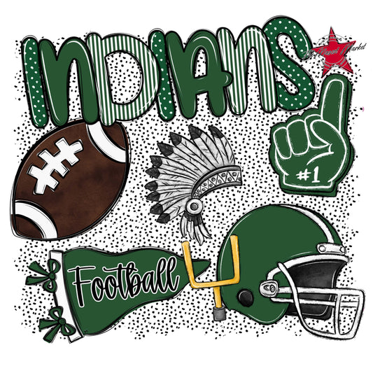 Indians Football Spirit-Green