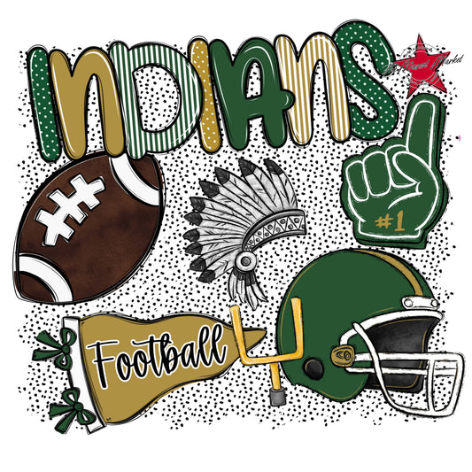 Indians Football Spirit-Green & Gold