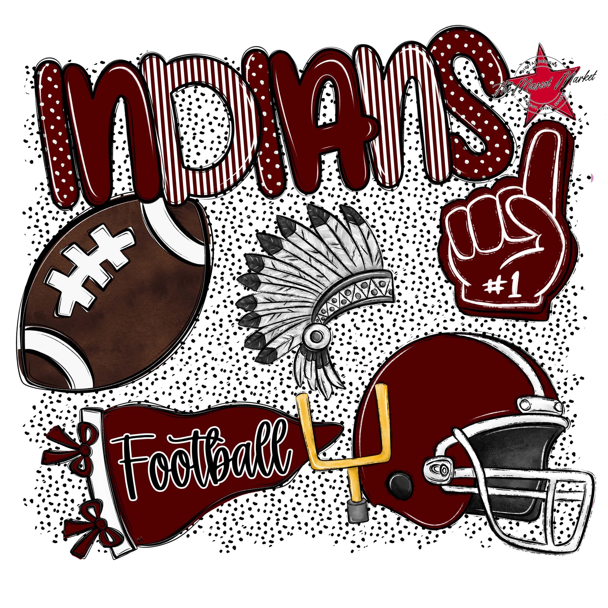 Indians Football Spirit-Maroon