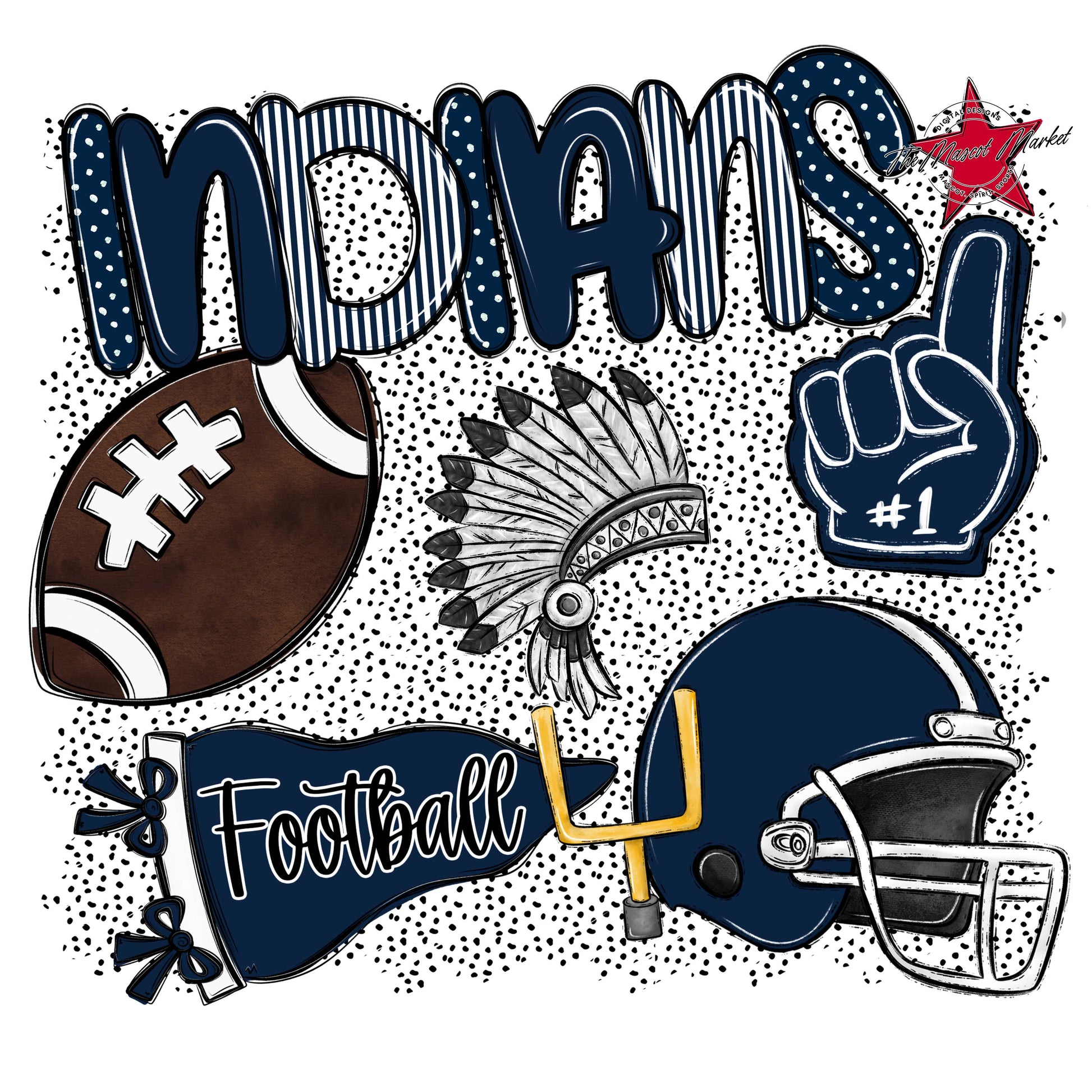 Indians Football Spirit-Navy