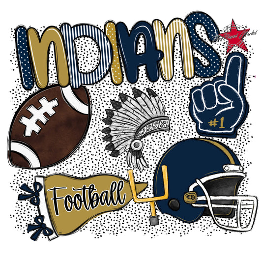 Indians Football Spirit-Navy & Gold