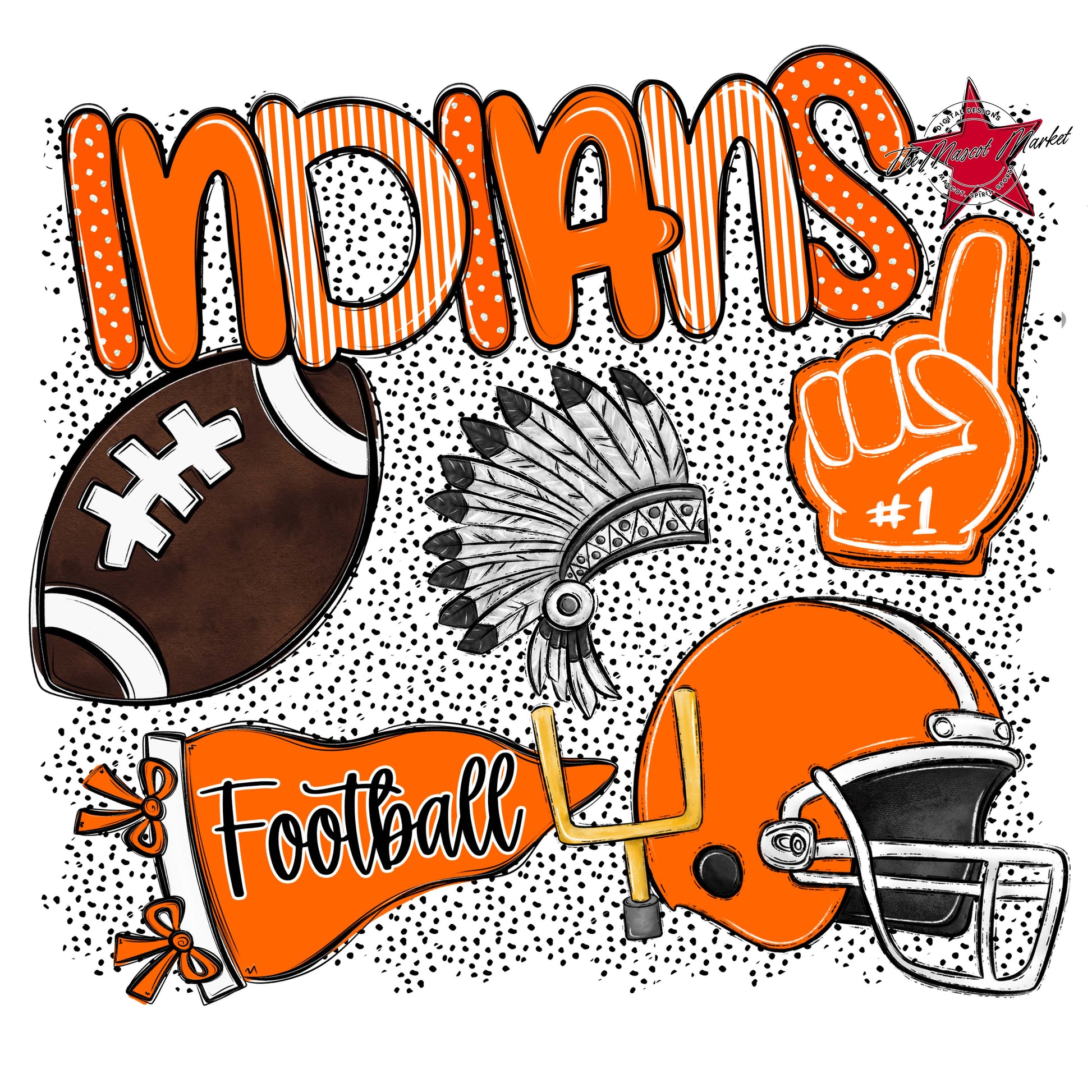 Indians Football Spirit-Orange