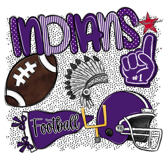 Indians Football Spirit-Purple