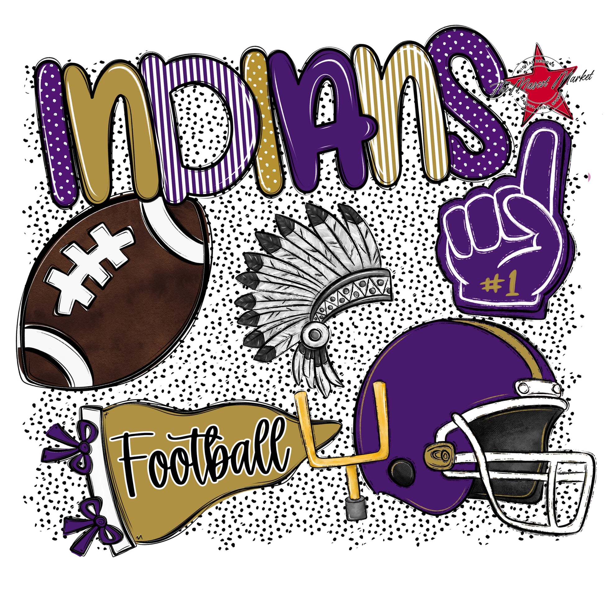 Indians Football Spirit-Purple & Gold
