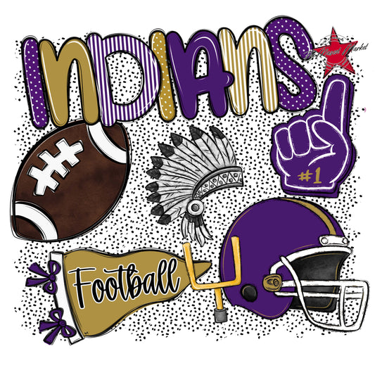 Indians Football Spirit-Purple & Gold