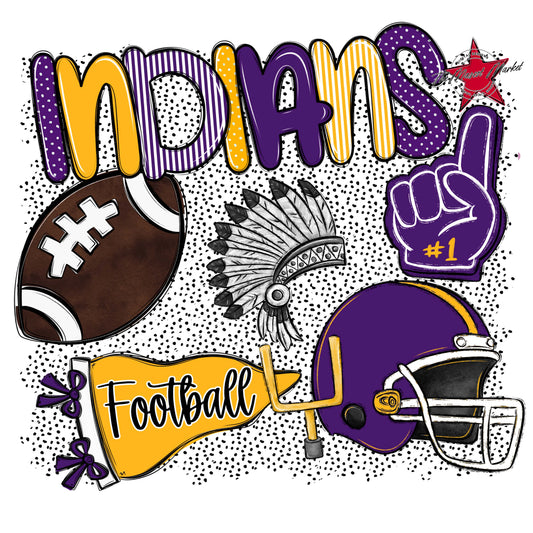 Indians Football Spirit-Purple & Yellow