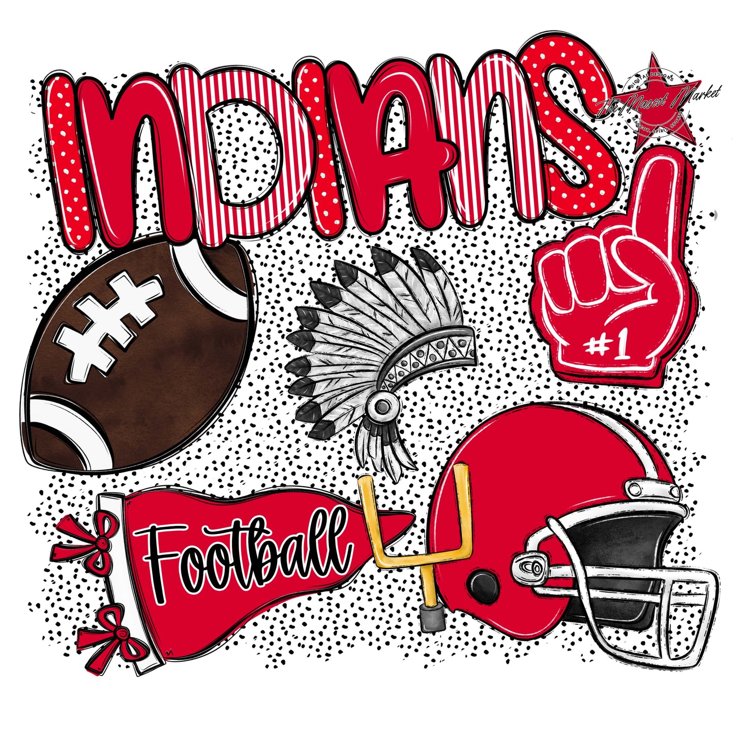 Indians Football Spirit-Red