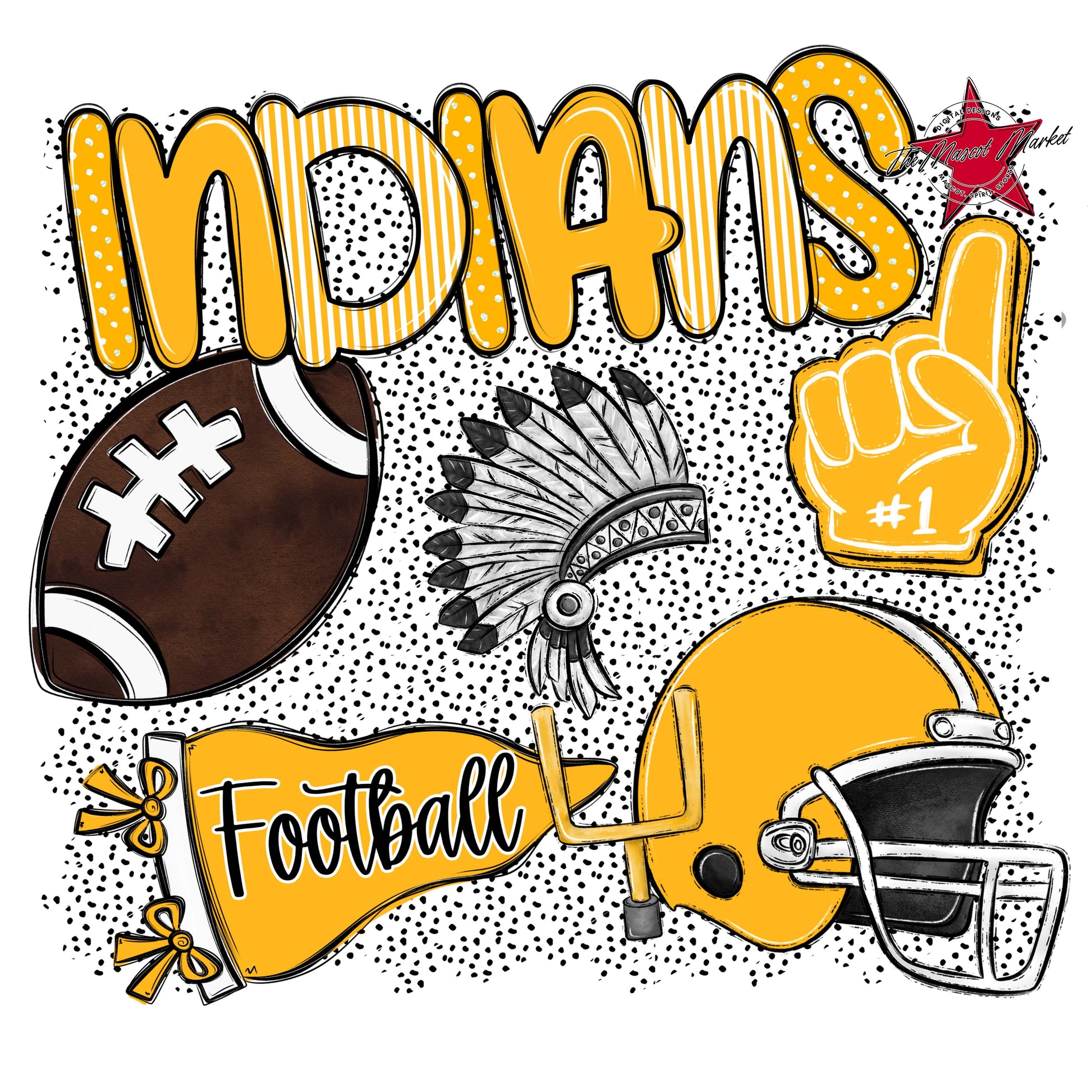Indians Football Spirit-Yellow
