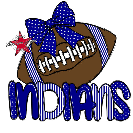 Indians Football Spirit Design-Blue