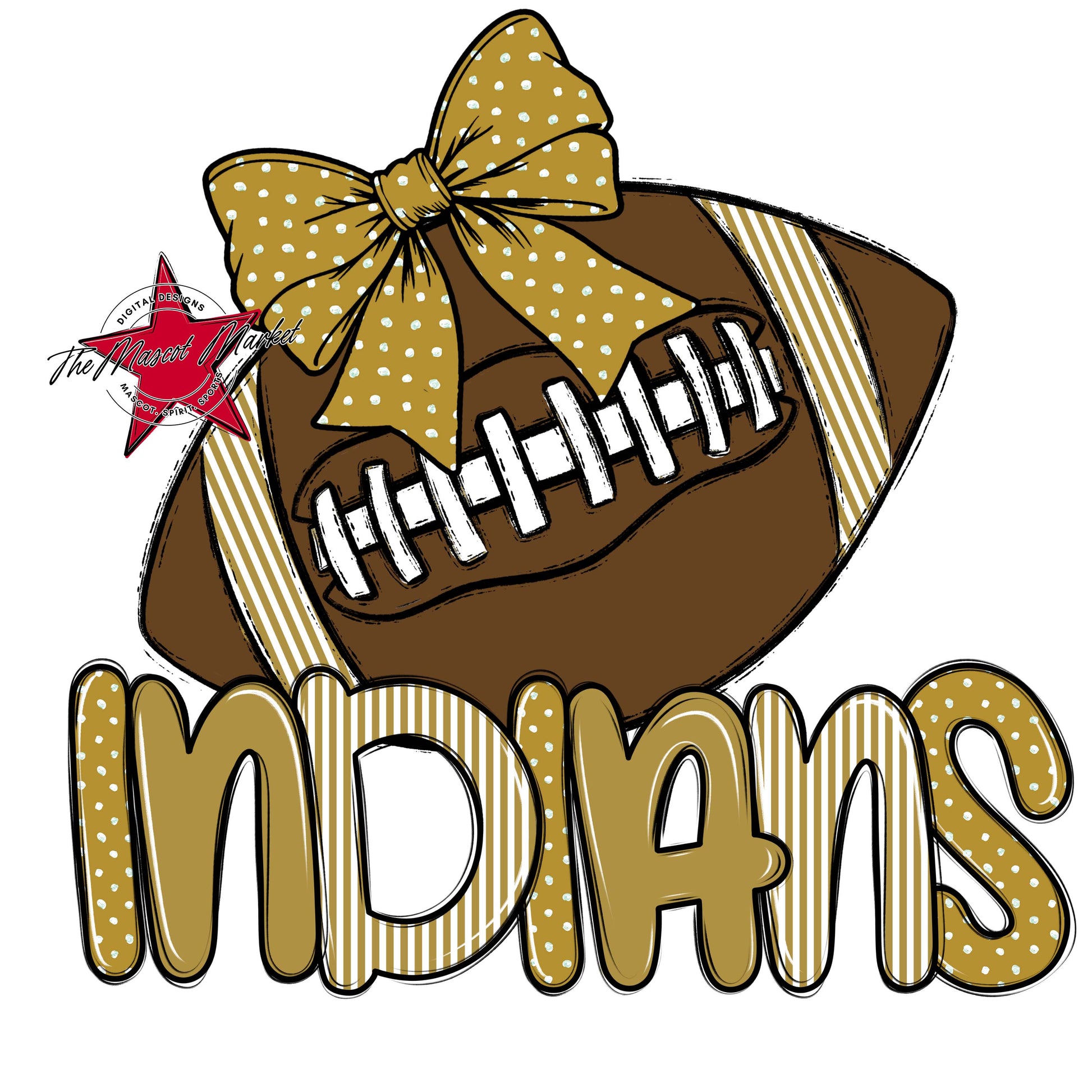 Indians Football Spirit Design-Gold