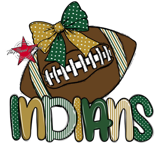Indians Football Spirit Design-Green & Gold