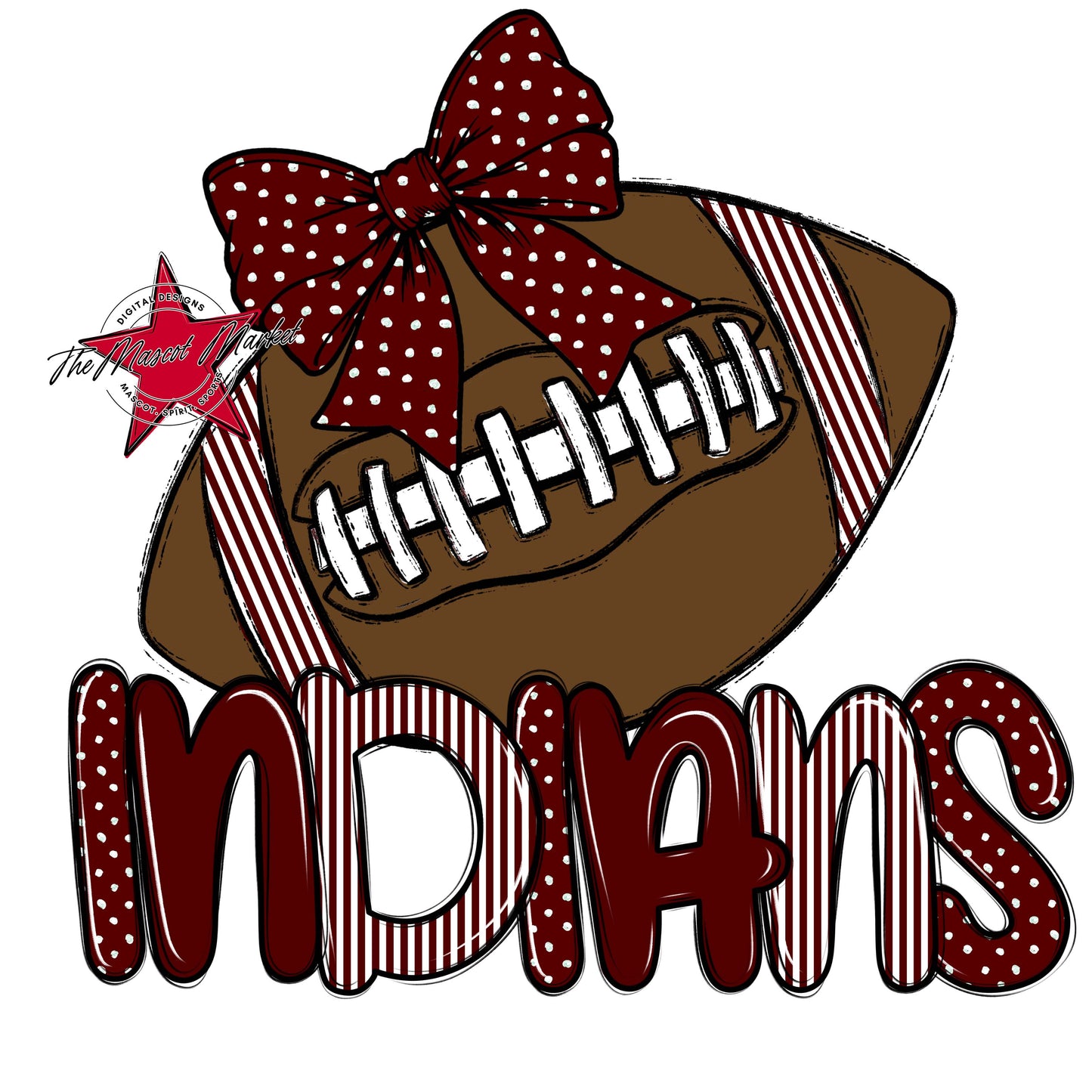 Indians Football Spirit Design-Maroon