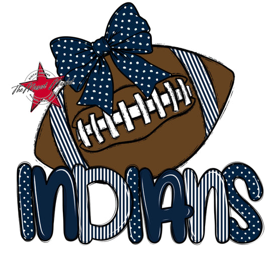 Indians Football Spirit Design-Navy