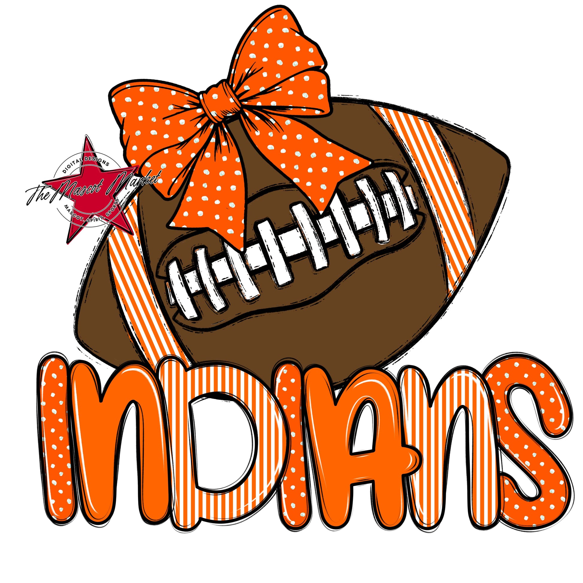Indians Football Spirit Design-Orange
