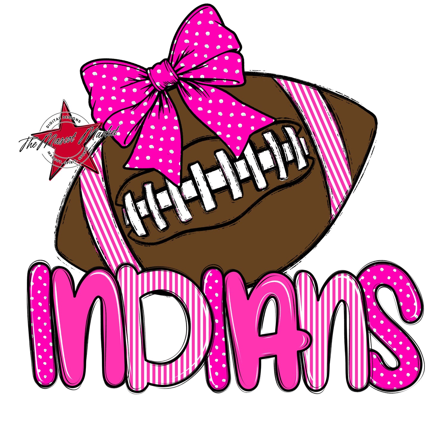 Indians Football Spirit Design-Pink