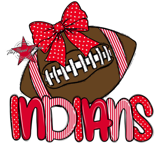 Indians Football Spirit Design-Red