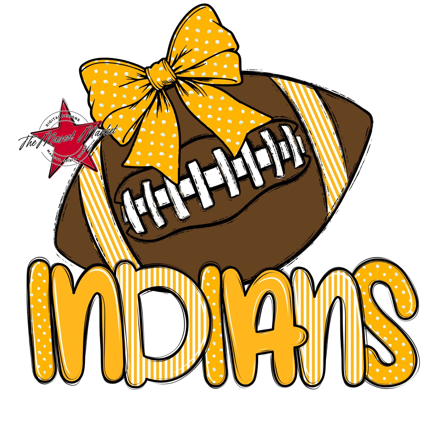 Indians Football Spirit Design-Yellow