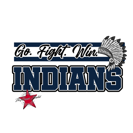 Indians Go Fight Win Mascot Lines-Navy