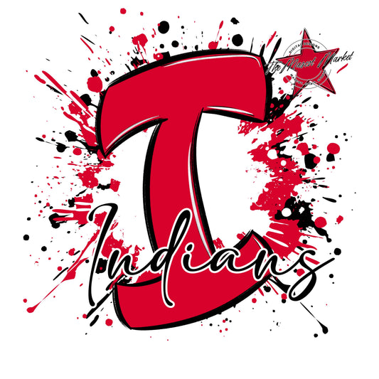 Indians Mascot Splatter-Red