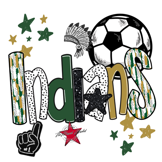 Indians Soccer Scrape-Green-Gold