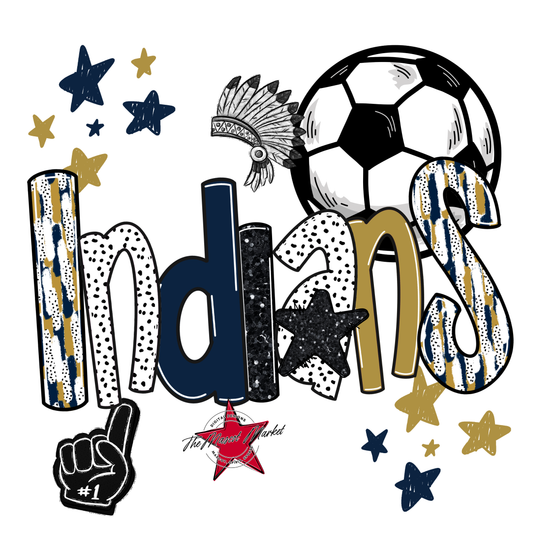 Indians Soccer Scrape-Navy-Gold